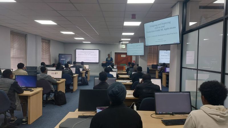 Cyrille teaching a class at AIMS